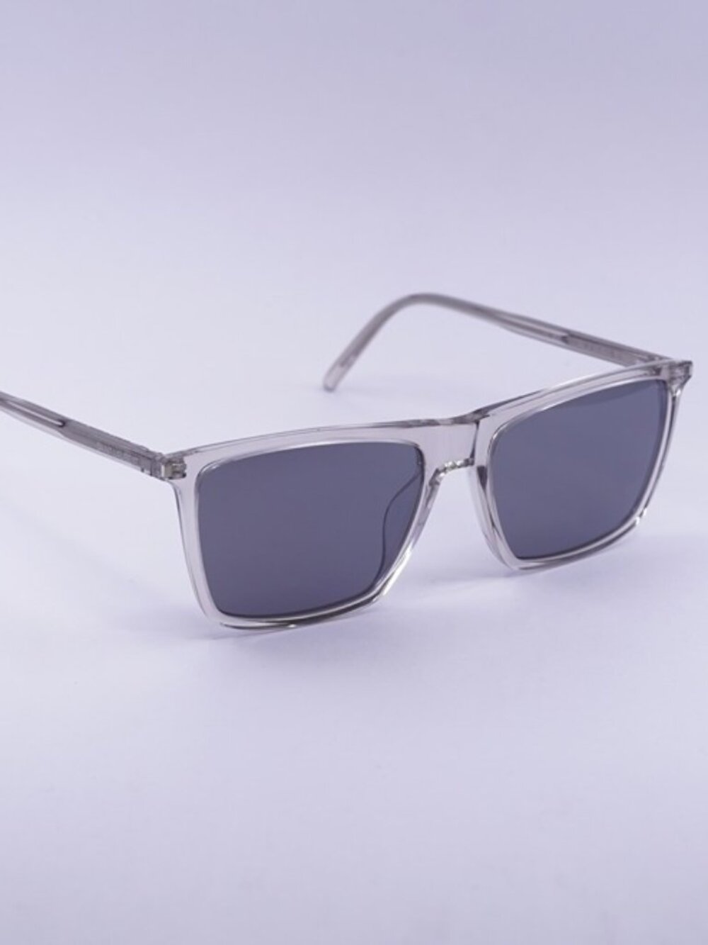 Saint Laurent SL668 003 Men Sunglasses Beige Rectangle Frame, Silver Lenses